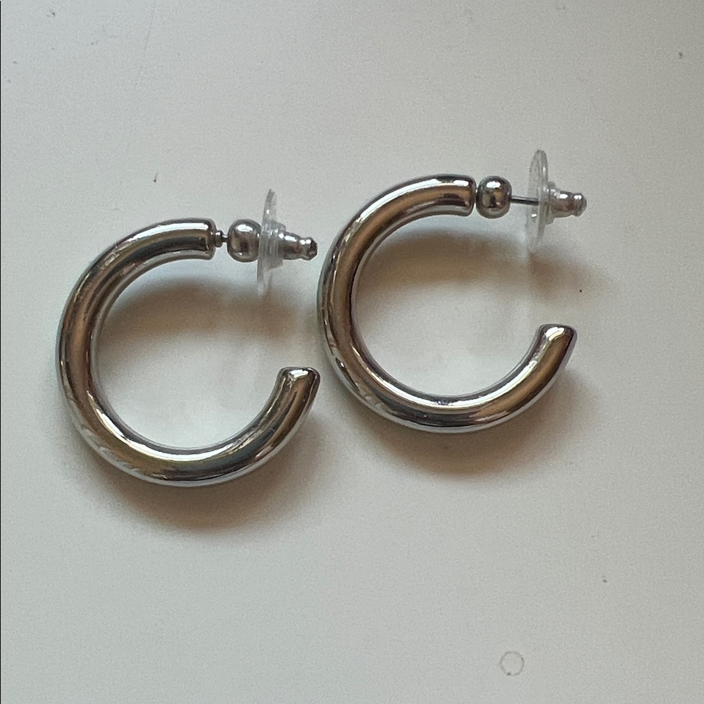 LOFT Silver Hoop Earrings